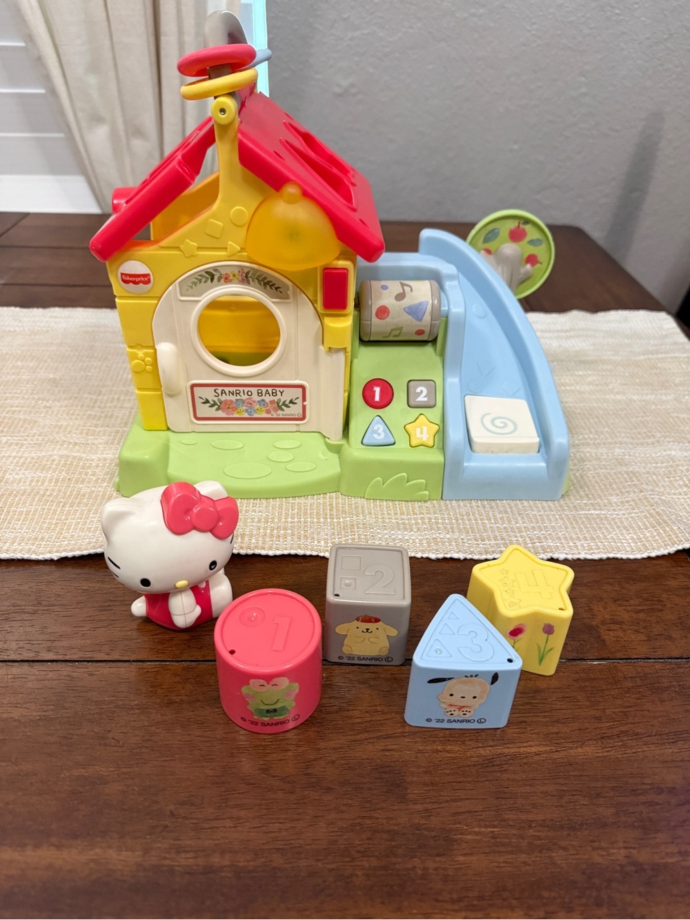 Sanrio Hello Kitty Shape Sorter Playhouse - Red, Yellow, Blue, Green, Pink